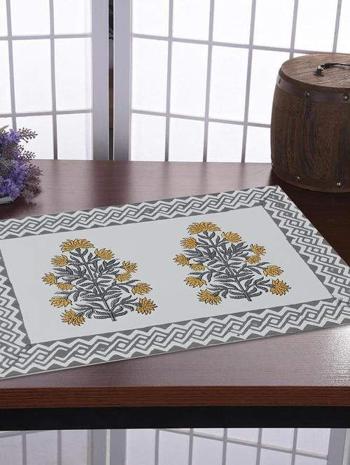 texstylehome thick cotton canvas jaipuri block print table mats - 18452242 - Very Small Image - 1