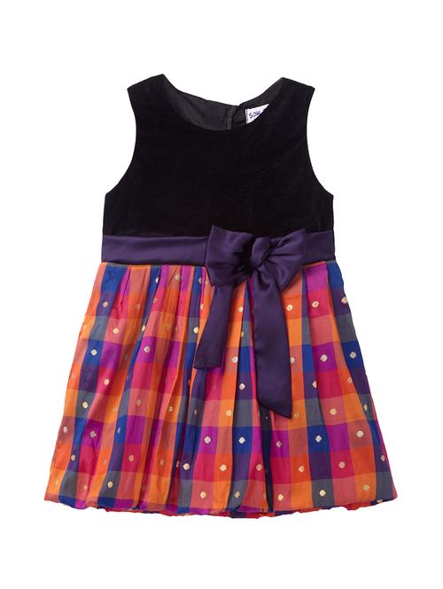 girls multi colored checkered frock - 18452516 - Very Small Image - 1
