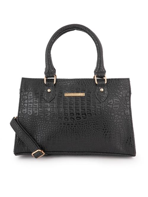 black textured regular handbag - 18452635 - Very Small Image - 1