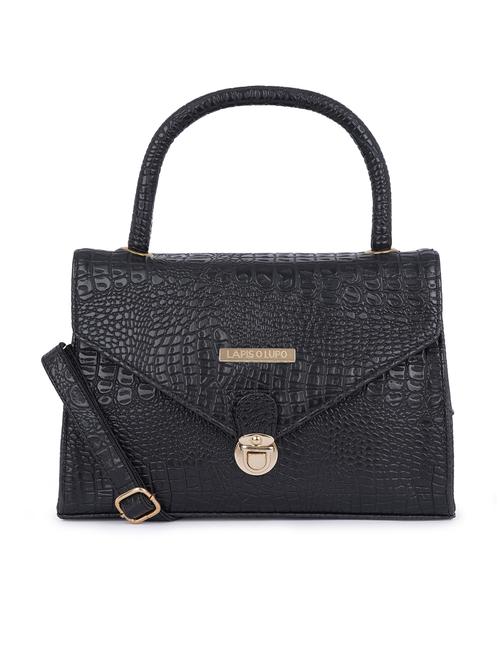 black textured regular handbag - 18452639 - Very Small Image - 1
