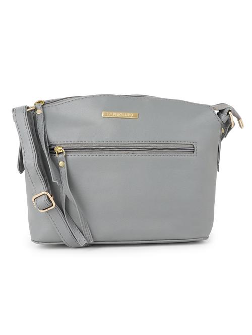 grey solid regular sling bag - 18452649 - Very Small Image - 1