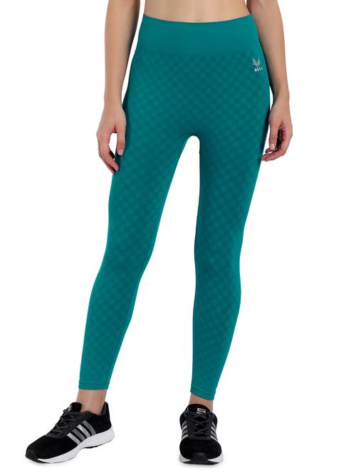 teal high rise checkered active wear tight - 18453556 - Very Small Image - 1