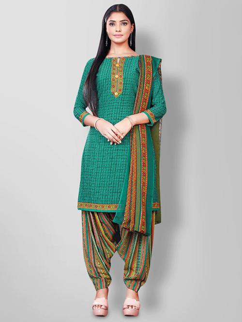 printed unstitched salwar suit set - 18453862 - Very Small Image - 1