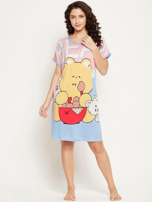 round neck printed sleepshirt - 18454449 - Very Small Image - 1