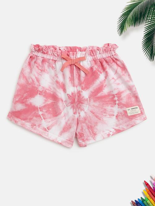 girls pink tie & dye shorts - 18454471 - Very Small Image - 1