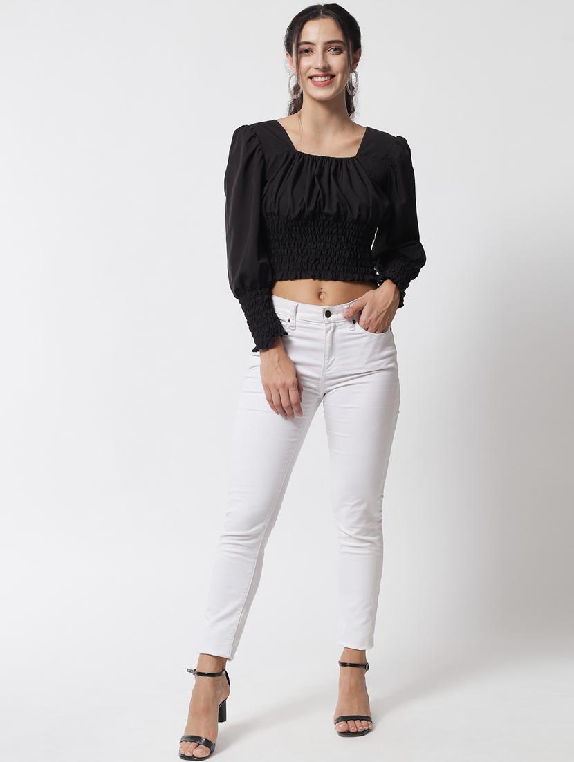 women's crop square neck top - 18454701 - Zoom Image - 4