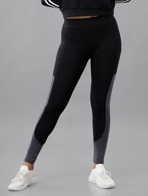 multi colored mid rise color block active wear tights - 18454833 - Very Small Image - 1