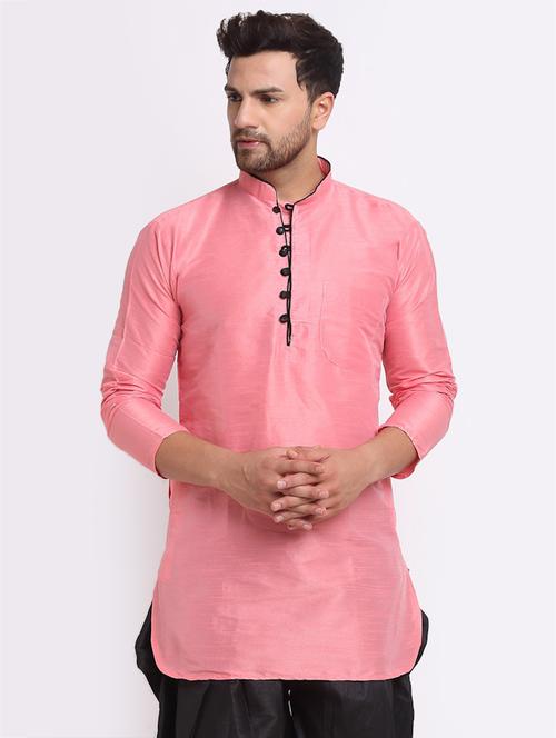 pink solid short kurta - 18455149 - Very Small Image - 1