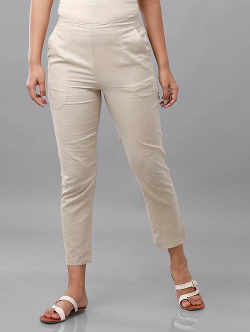 Mid Rise Solid Cigarette Pant Trouser - 18455259 - Very Small Image - 1