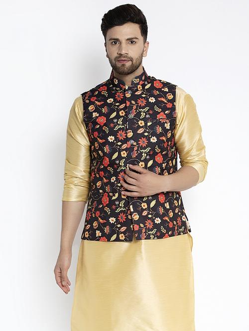 black printed nehru jacket - 18455467 - Very Small Image - 1