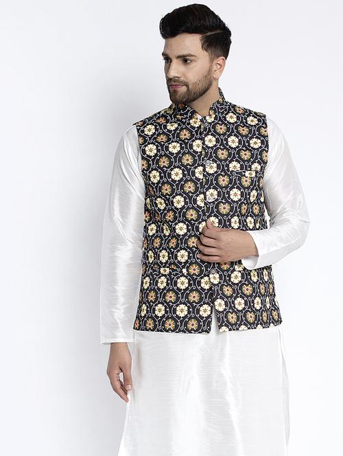 black printed nehru jacket - 18455481 - Very Small Image - 1
