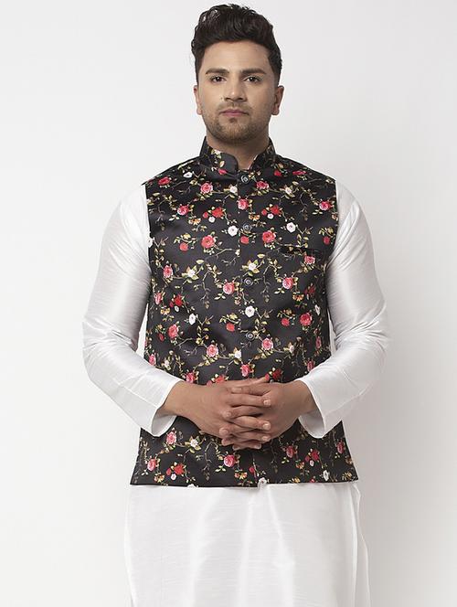 black printed nehru jacket - 18455484 - Very Small Image - 1