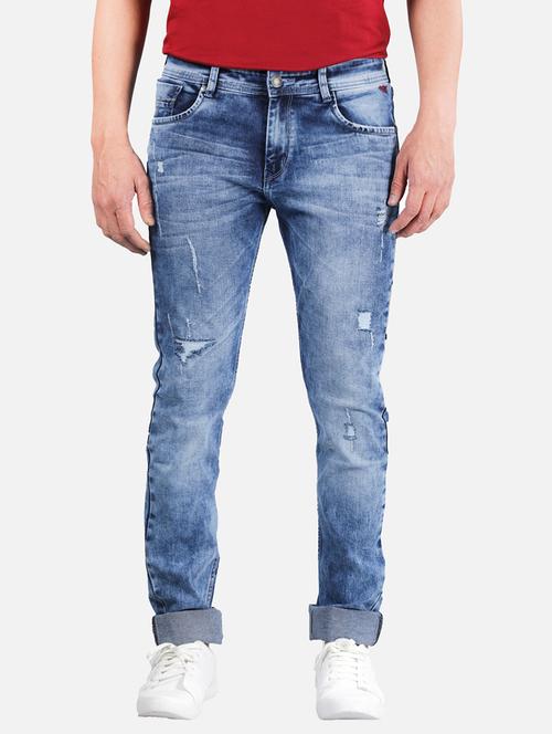 blue distressed denim jean - 18456326 - Very Small Image - 1