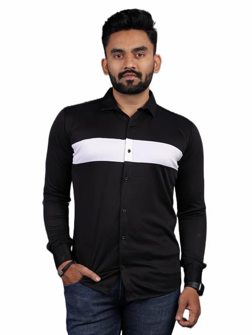 black cut and sew casual shirt - 18457356 - Very Small Image - 1