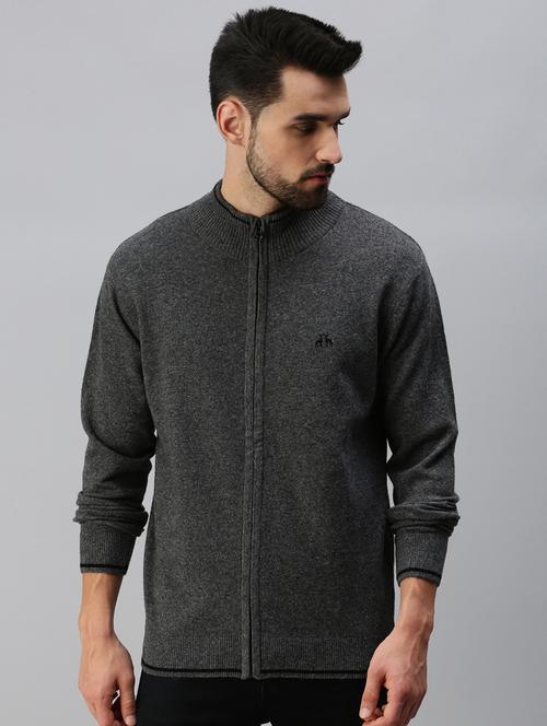 charcoal-grey solid pullover - 18457470 - Very Small Image - 1