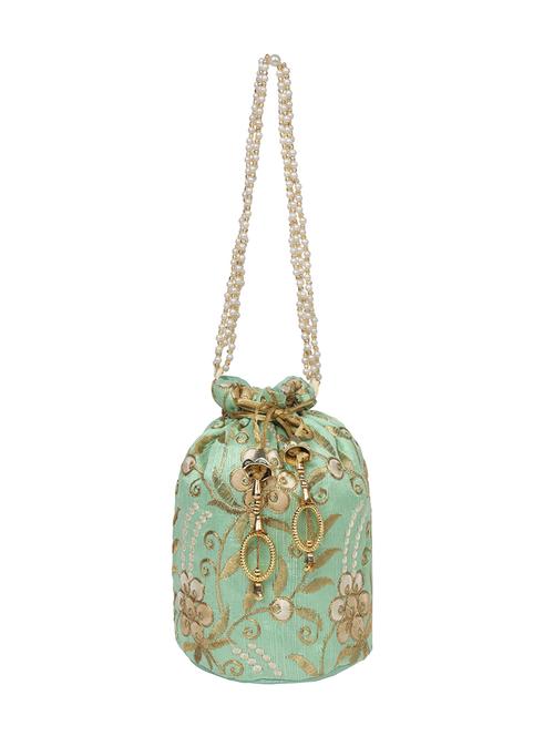 sea green embroidered potli - 18457695 - Very Small Image - 1