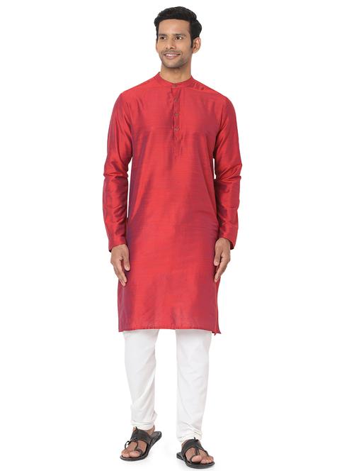 Red Solid Medium Kurta - 18457887 - Very Small Image - 1