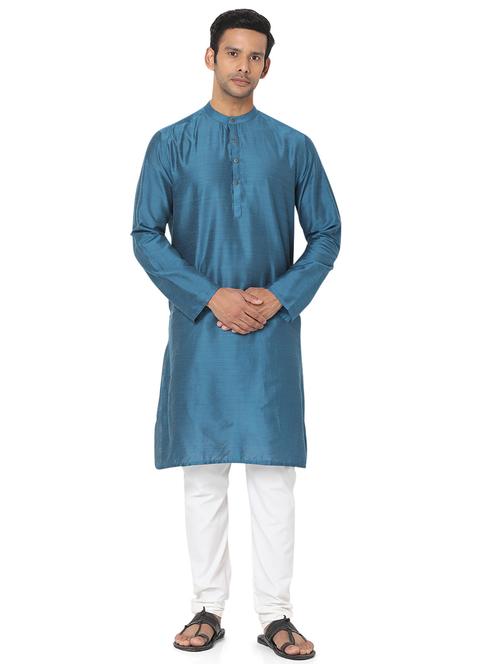 Blue Solid Medium Kurta - 18457888 - Very Small Image - 1