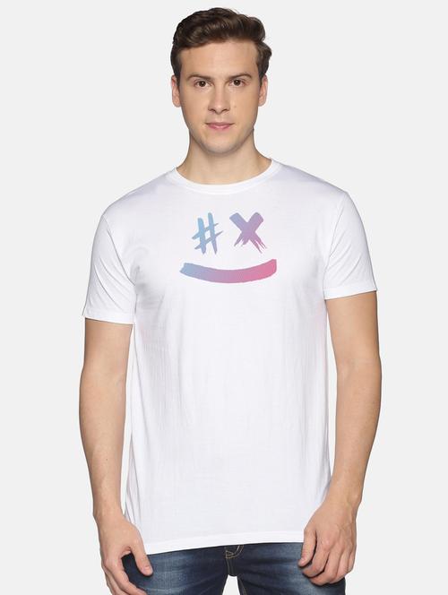white chest-printed t-shirt - 18457914 - Very Small Image - 1