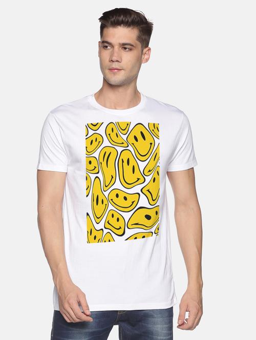 white chest printed casual t-shirt  - 18458035 - Very Small Image - 1