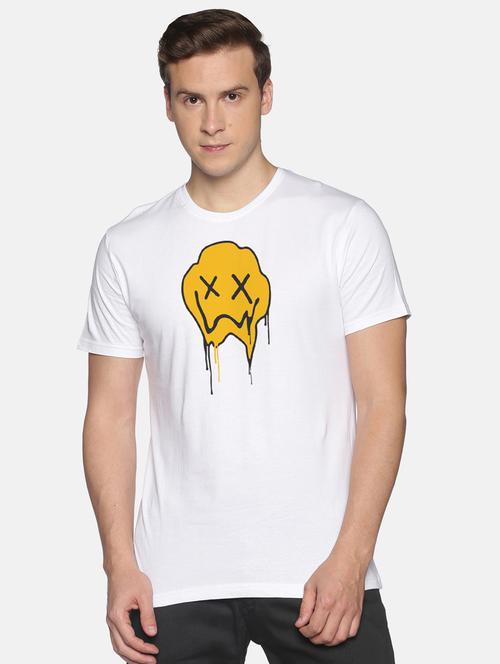 white chest printed casual t-shirt  - 18458047 - Very Small Image - 1