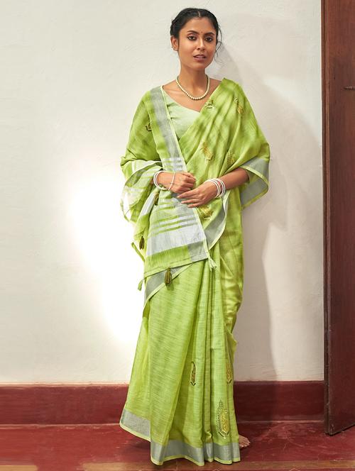 zari work woven saree - 18458237 - Very Small Image - 1