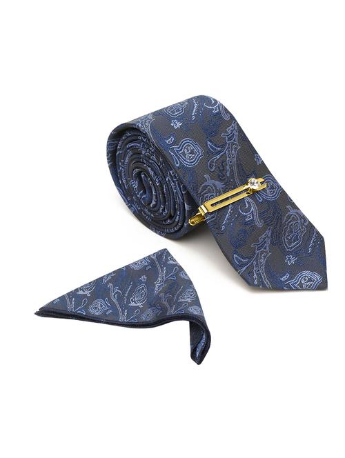 royal blue silk self design tie - 18458772 - Very Small Image - 1