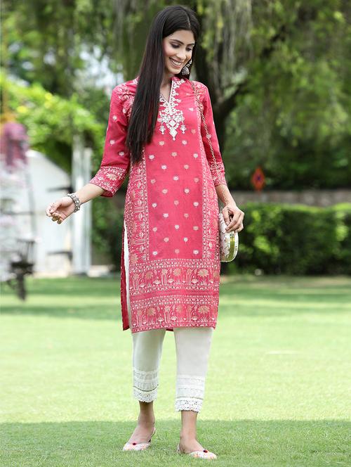 embroidered straight kurta - 18458811 - Very Small Image - 1