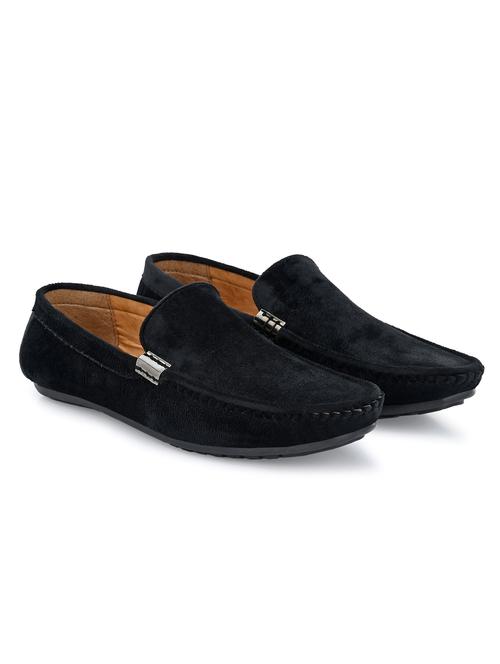 Black Velvet Slip On Loafers - 18459015 - Very Small Image - 1