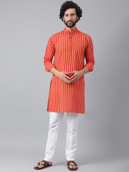 red striped long kurta - 18459127 - Very Small Image - 1
