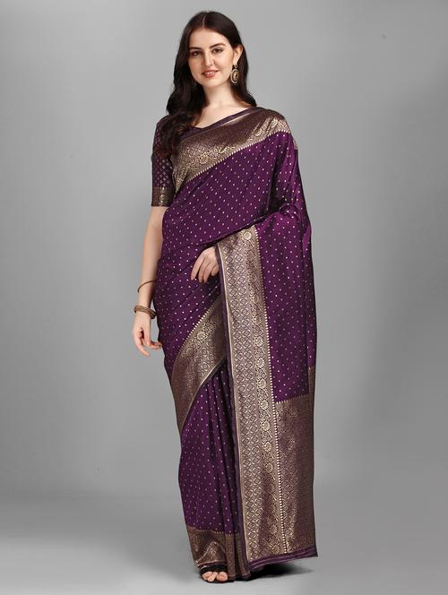 jacquard work woven saree with blouse - 18459229 - Very Small Image - 1