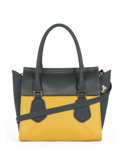 yellow color block regular handbag - 18459944 - Very Small Image - 1