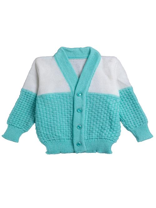boys sea green color block sweater with cap & socks - 18460385 - Very Small Image - 1