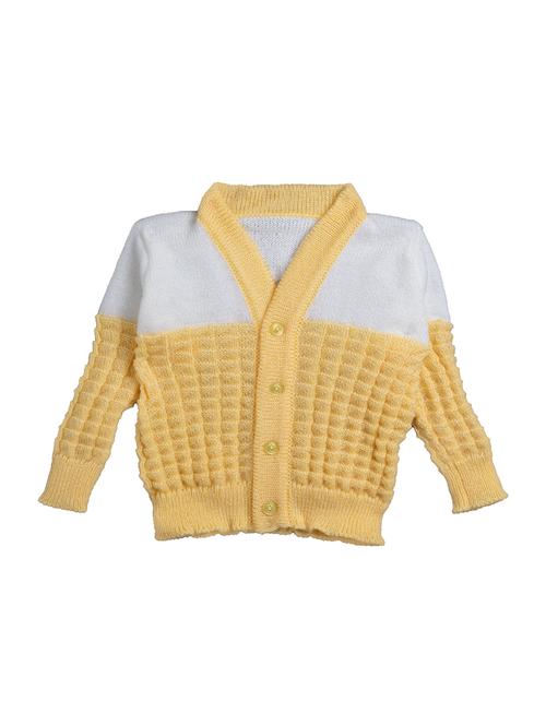 boys yellow color block sweater with cap & socks - 18460389 - Very Small Image - 1
