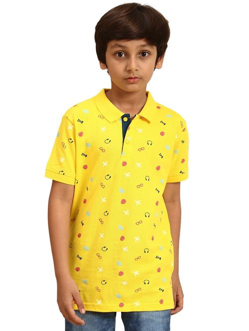 boys yellow printed t-shirt - 18460711 - Very Small Image - 1