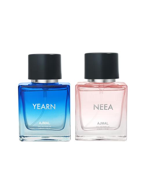 ajmal yearn edp 50 ml for men and ajmal neea edp 50 ml for women +2 perfume testers free - 18460786 - Very Small Image - 1