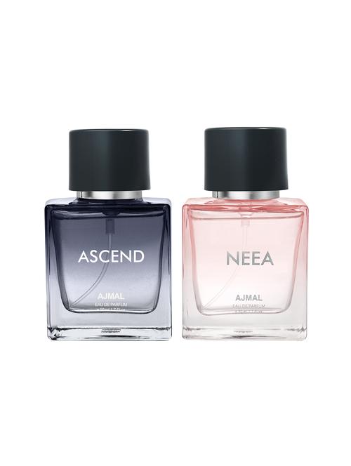 ajmal ascend edp 50 ml for unisex and ajmal neea edp 50 ml for women +2 perfume testers free - 18460787 - Very Small Image - 1