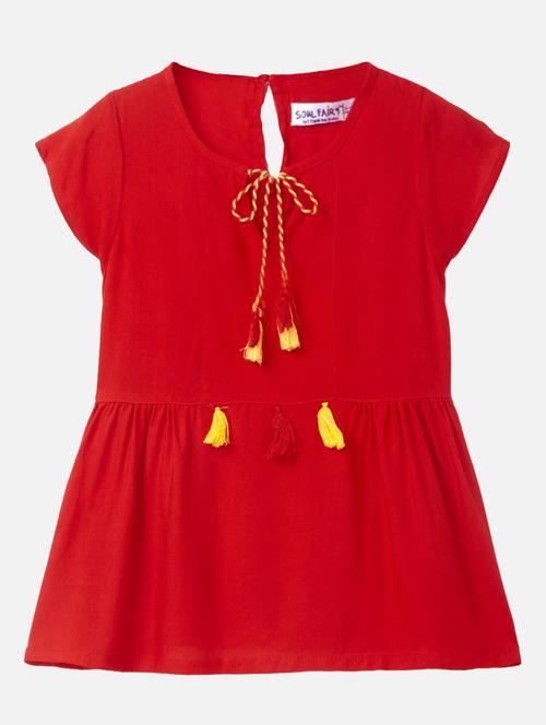 girls red solid top - 18460910 - Very Small Image - 1