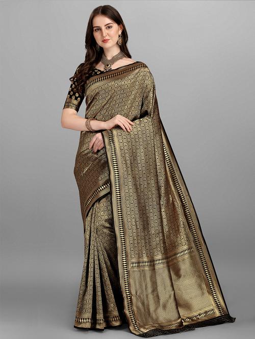 women's banarasi saree with blouse - 18461283 - Very Small Image - 1