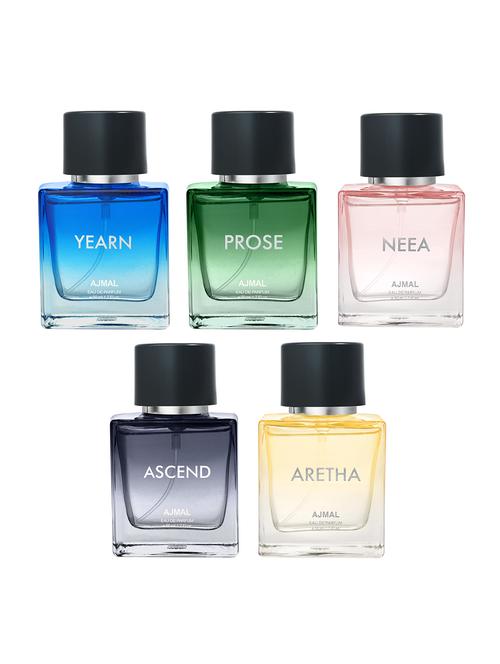 ajmal neea edp 50 ml and prose edp 50 ml and aretha edp 50 ml and yearn edp 50 ml & ascend edp 50 ml +2 perfume testers free - 18461387 - Very Small Image - 1