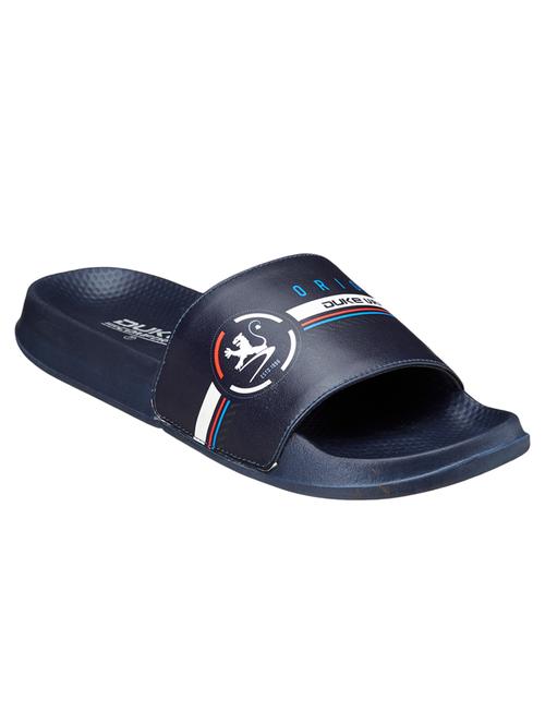 men navy slip on sliders - 18461644 - Very Small Image - 1