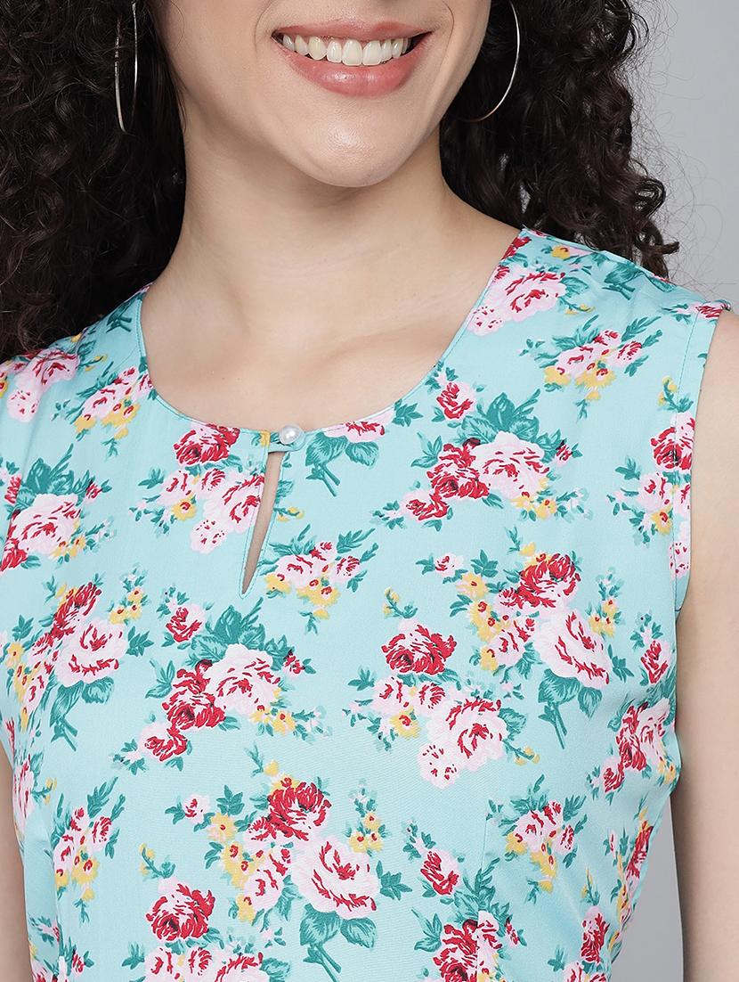 women's fit & flare floral dress - 18461749 - Standard Image - 5