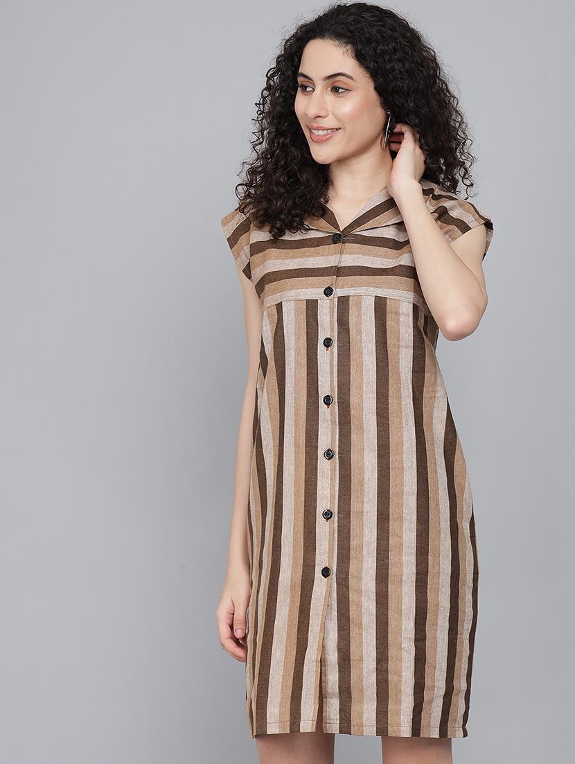 women's shift striped dress - 18461752 - Standard Image - 2