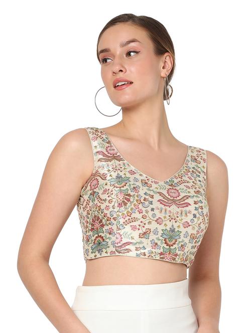 white silk printed blouse - 18461769 - Very Small Image - 1