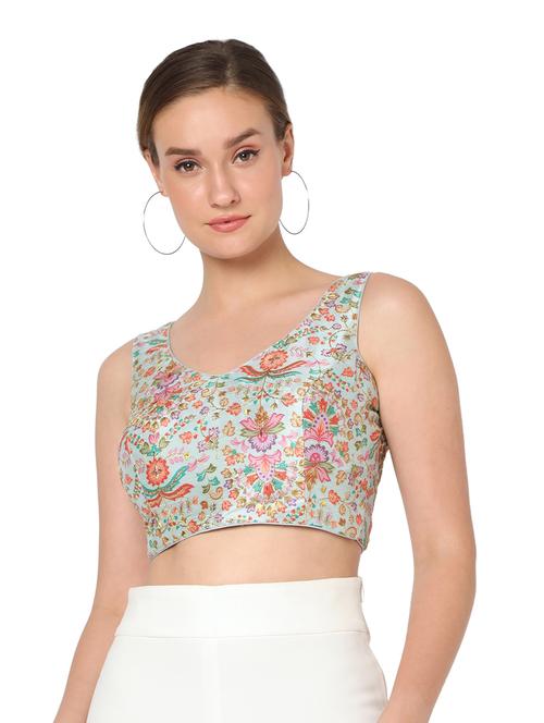 blue silk printed blouse - 18461770 - Very Small Image - 1