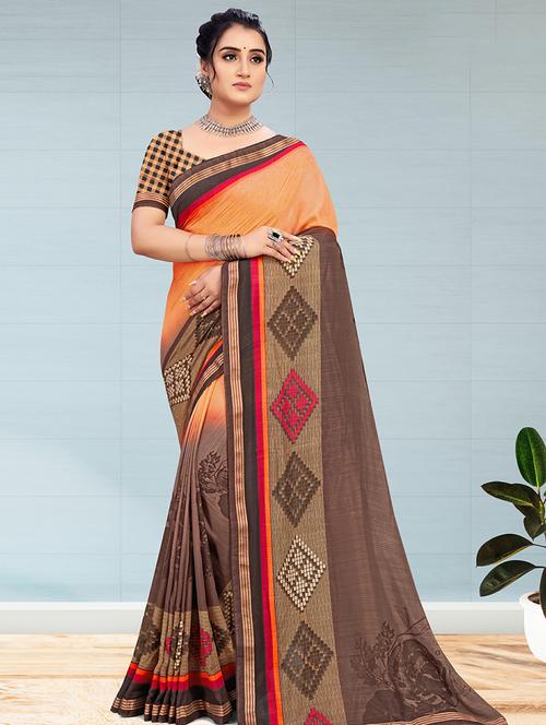 lace detailed embroidered saree with blouse - 18461871 - Very Small Image - 1