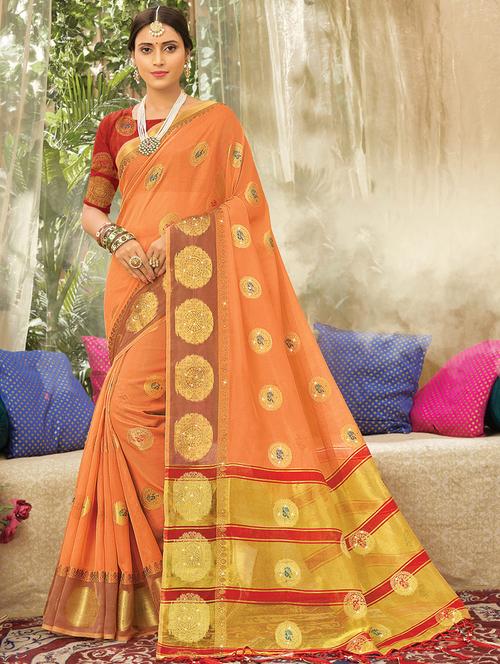 women's banarasi saree with blouse - 18461938 - Very Small Image - 1