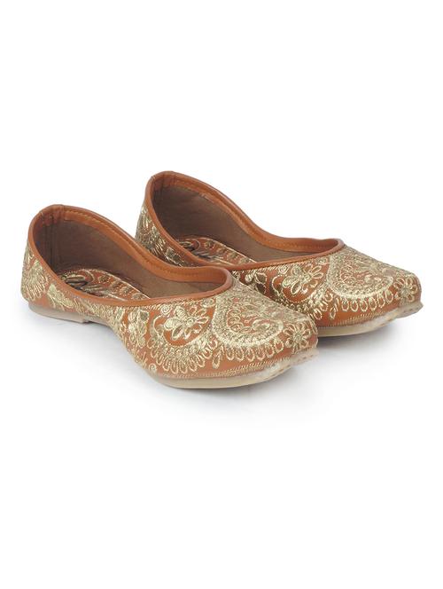 women brown slip on mojari - 18463191 - Very Small Image - 1