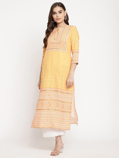 printed straight kurta - 18463736 - Very Small Image - 1
