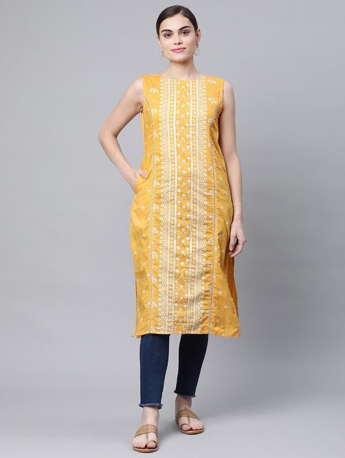 printed straight kurta - 18463745 - Very Small Image - 1